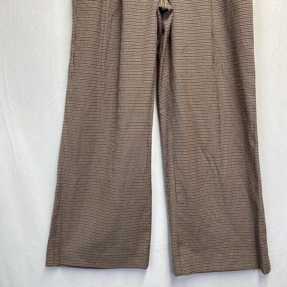 Wilfred High Waist Wide Leg Houndstooth Trouser Pants Women Sz 0 Beige Multi - Picture 15 of 16